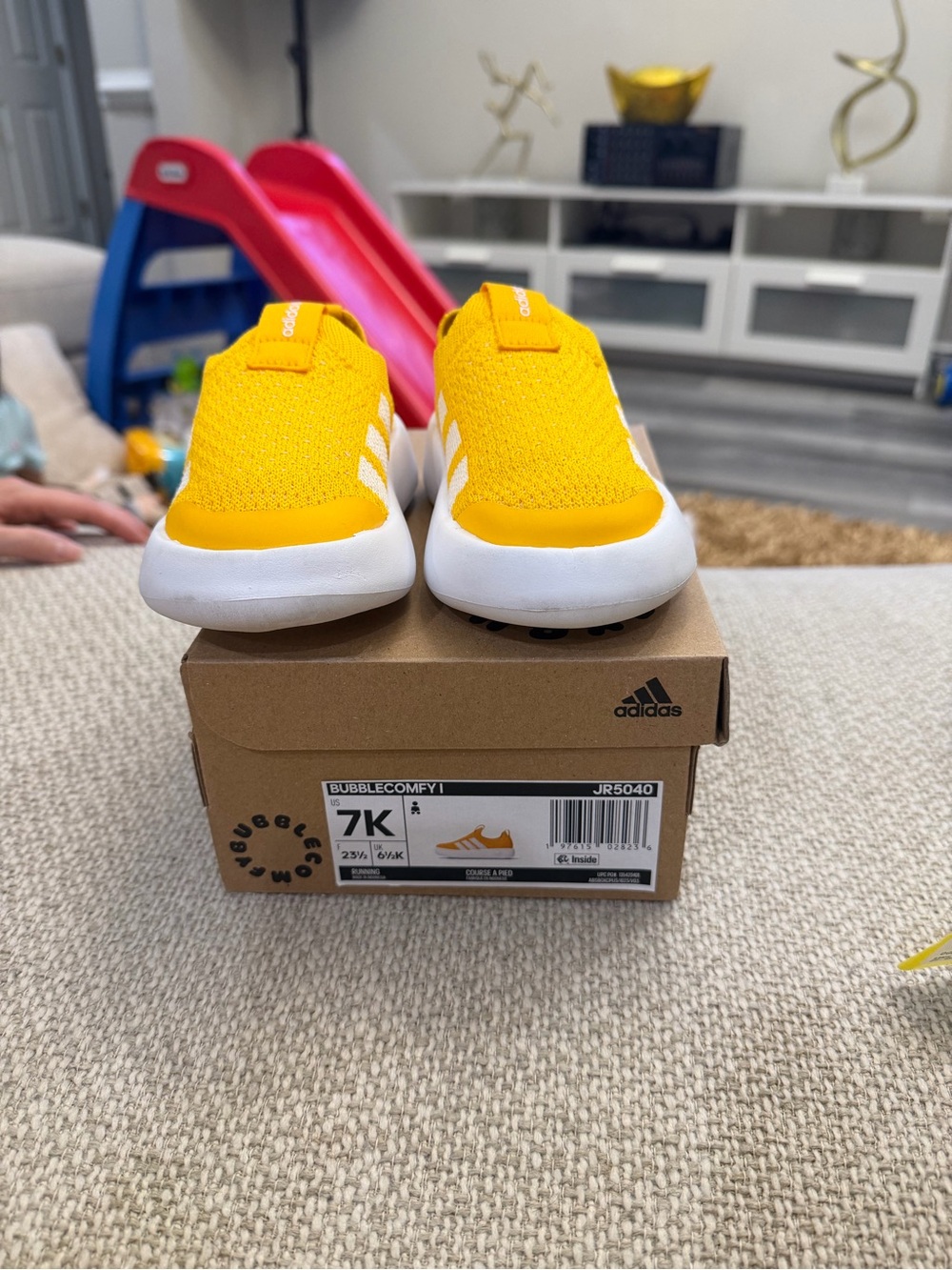 adidas Kids Yellow Slip-On Bubblecomfy Sneakers